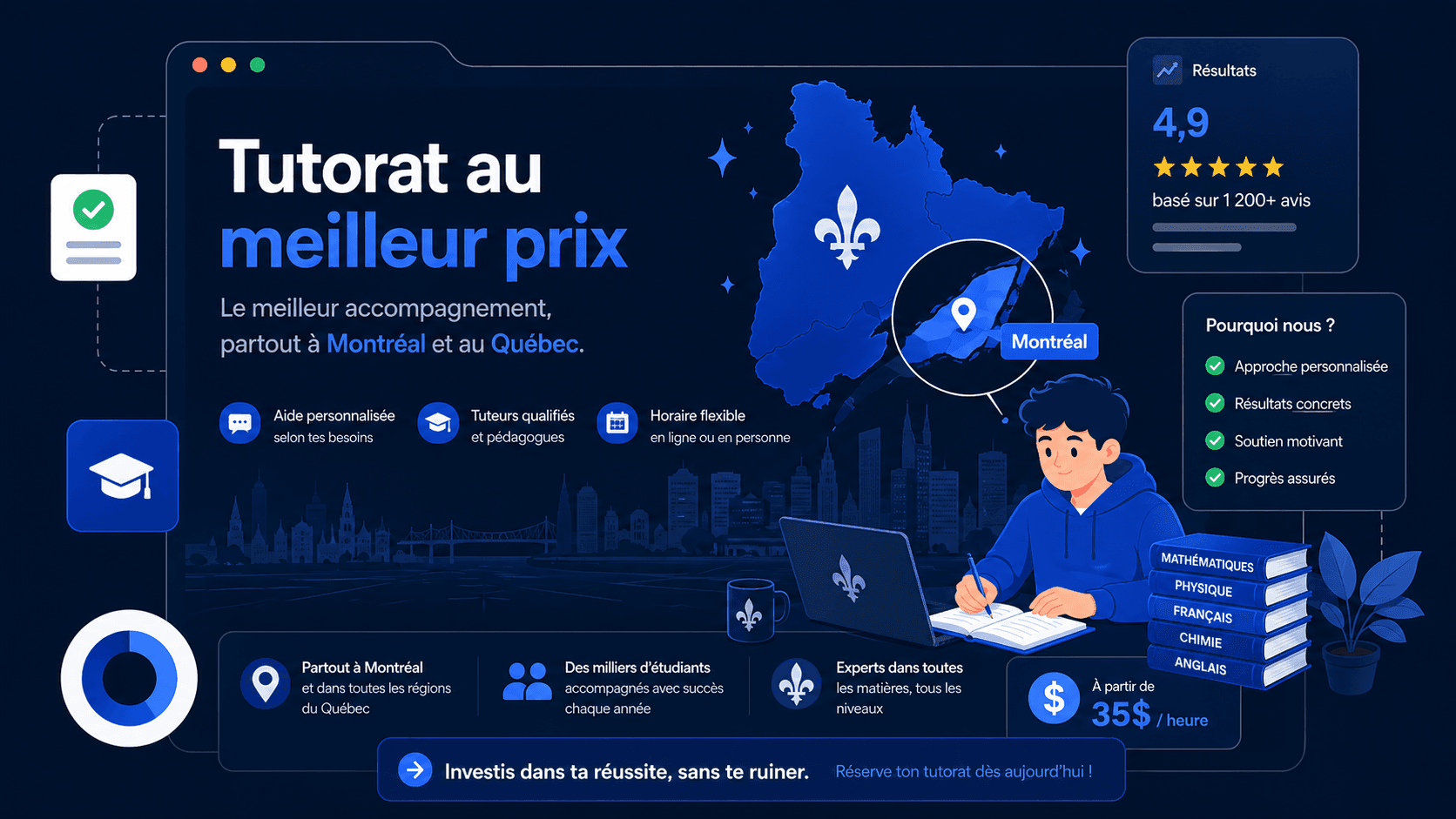 Tutorat au meilleur prix à Montréal : tarifs, forfaits et engagement qualité